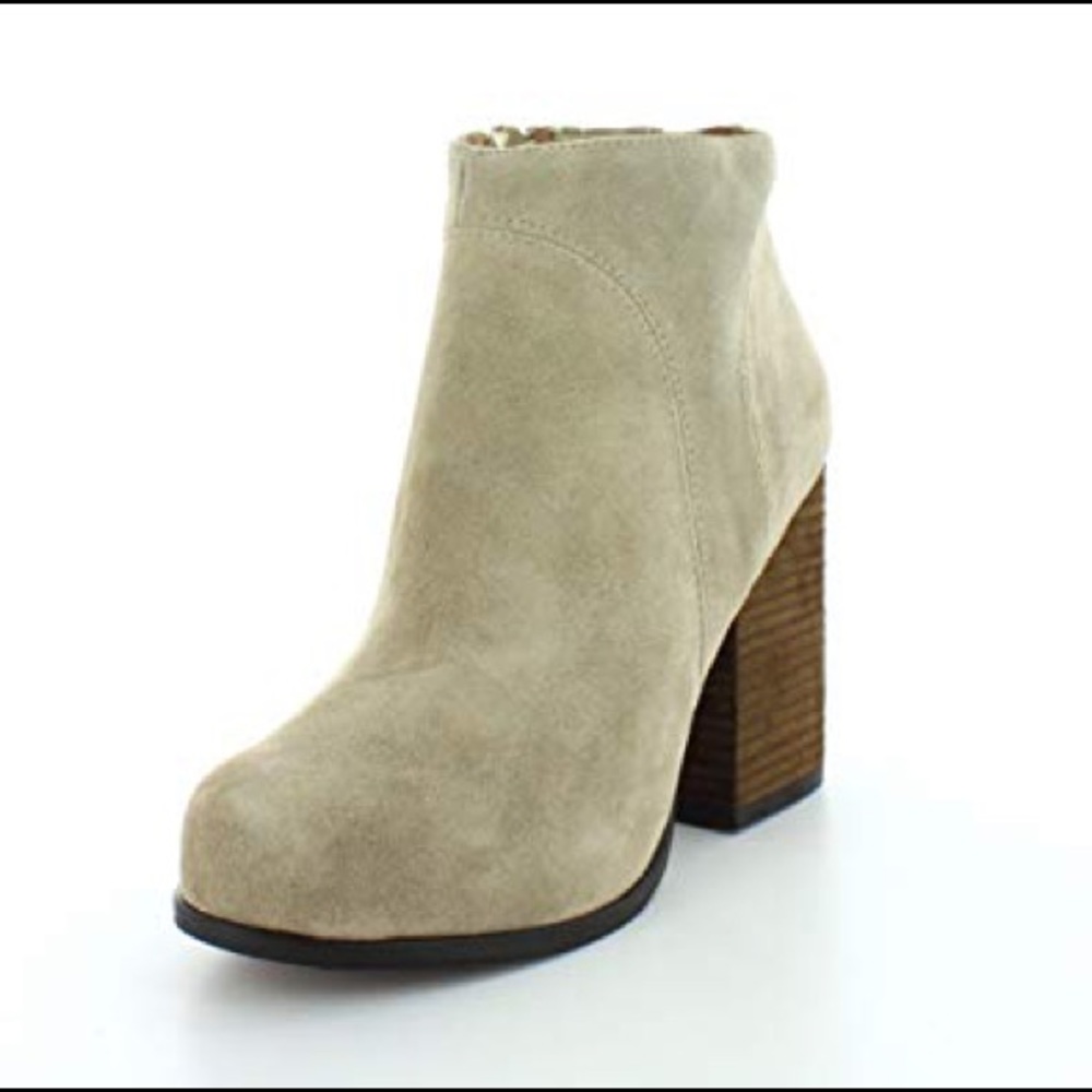 Jeffrey Campbell Taupe/Grey Hanger Suede Booties